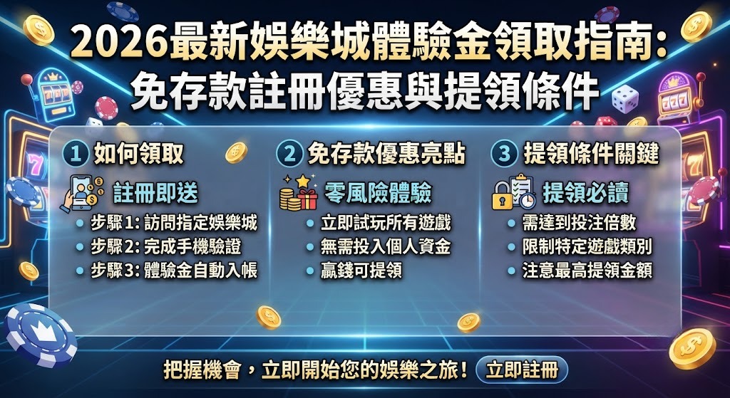 拿得到才能贏!立即檢視娛樂城體驗金提領攻略 拿得到才能贏!立即檢視娛樂城體驗金提領攻略